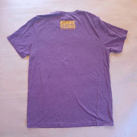 Bonnie And The Clydes Band T Shirt Size L Band Graphic Tee Marroon - Picture 3 of 8
